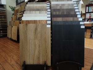 Variety of flooring products in showroom | Sterling Carpet Shops, Inc