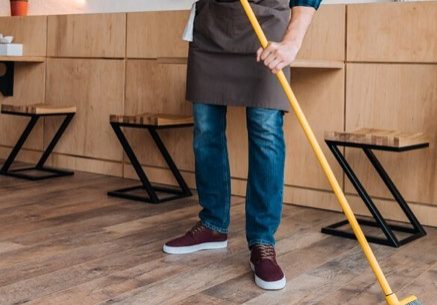 Hardwood sweeping | Sterling Carpet Shops, Inc